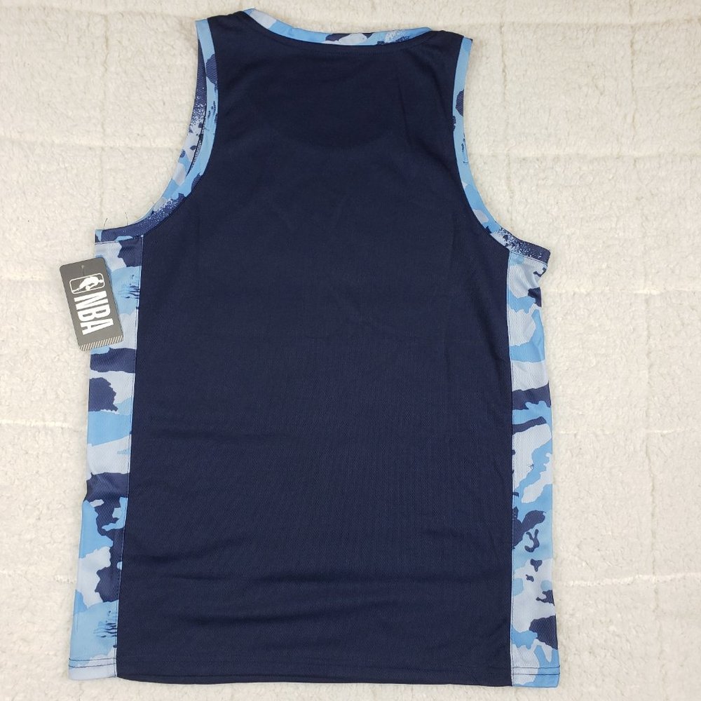 NBA NEW MEN'S 46 T-SHIRT BLUE/BLU CAMO SIZE SMALL - Picture 2 of 10